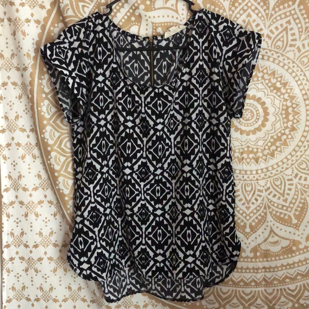 Black and white Aztec shirt